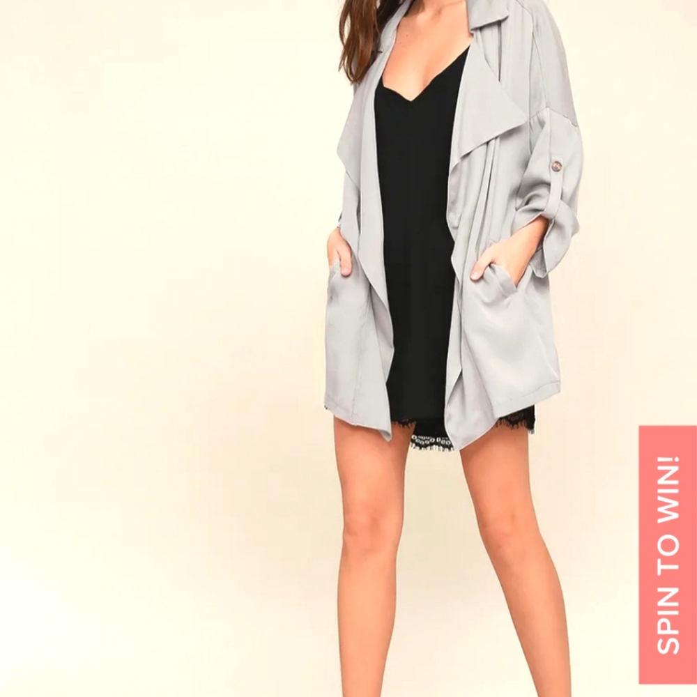 Lucky Break Light Grey Oversized Jacket, grey, xs